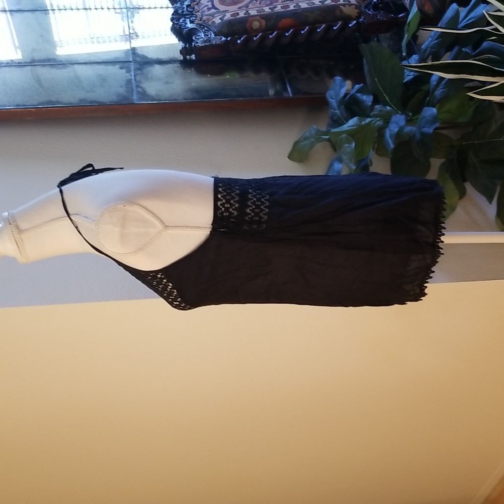 Topshop Sheer Black Top Knit V Neck Romper Sexy See Through Cheeky - Picture 5 of 12